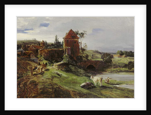 Landscape with a Bridge near Landsberg an der Warthe by Louis Kolitz