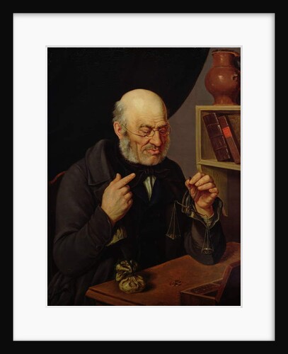 The Barchfeld Money Changer weighing Coins, c.1840-45 by Johann Georg Soemmer