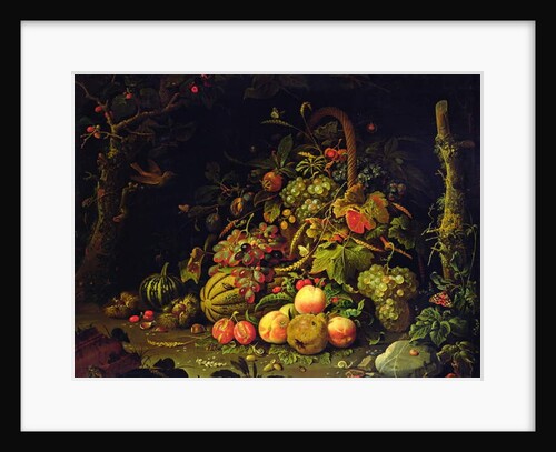 Fruit basket by Abraham Mignon