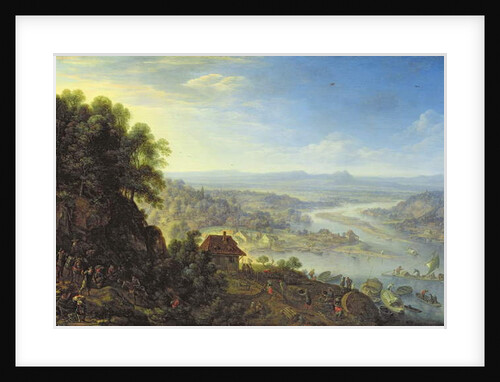 The Rhein Valley near Erbach in Rheingau by Herman the Younger Saftleven