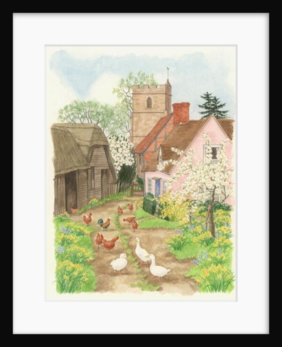 Church and Farm Track, 1998 by Linda Benton