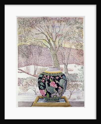 Large Ginger Jar in Snowstorm by Lillian Delevoryas