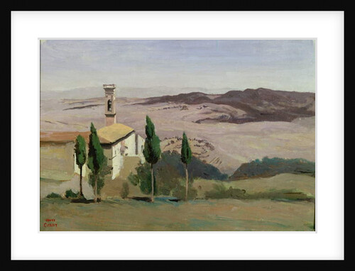 Volterra, Church and Bell Tower, 1834 by Jean Baptiste Camille Corot