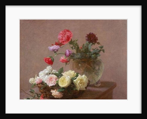 Poppies in a Crystal Vase, or Basket of Roses, 1890 by Ignace Henri Jean Fantin-Latour