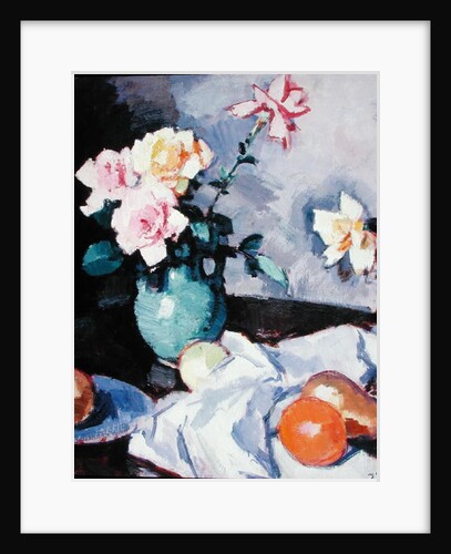 Pink Roses in a Green Jug, c.1926 by Samuel John Peploe