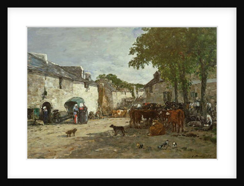 Animal Market at Daoulas, 1869 by Eugene Louis Boudin