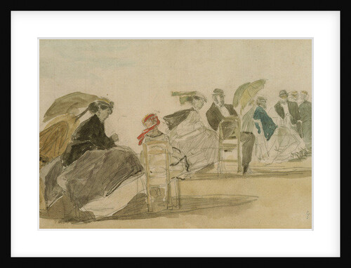 The Beach at Trouville by Eugene Louis Boudin