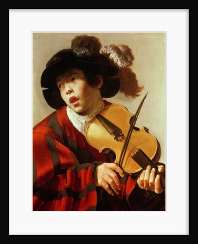 Boy Playing Stringed Instrument and Singing, c.1627 by Hendrick Ter Brugghen