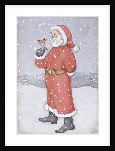 Father Christmas and a Robin by Lavinia Hamer