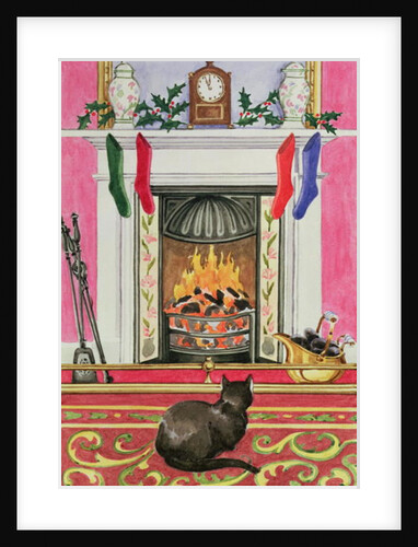 Fireside Scene at Christmas by Lavinia Hamer