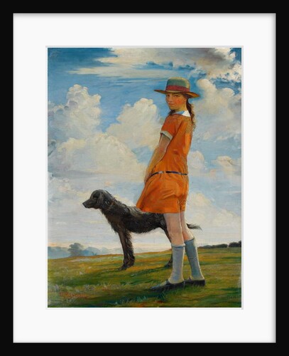 The Artist's Daughter Walking the Vicar's Dog by Walter Bonner Gash