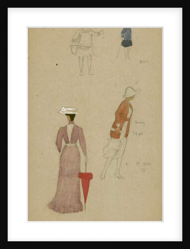Study of women with hats and child by Joseph Edward Southall