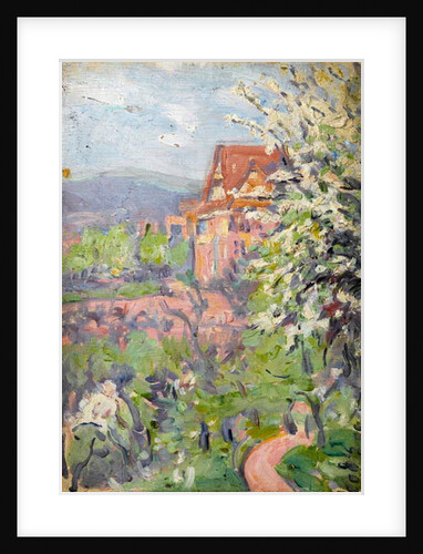 House with Spring Blossom Tree on the Foreground by Arthur Haythorne Studd