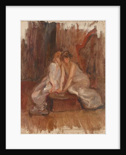 Two women sitted by a harp - c.1900 by Albert de Belleroche