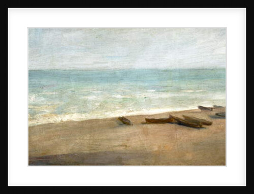 Boats along shoreline by Albert de Belleroche