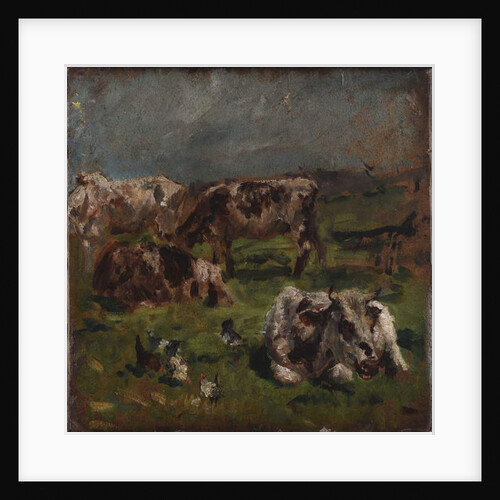Cows and chilckens, c.1880 by Mark Fisher