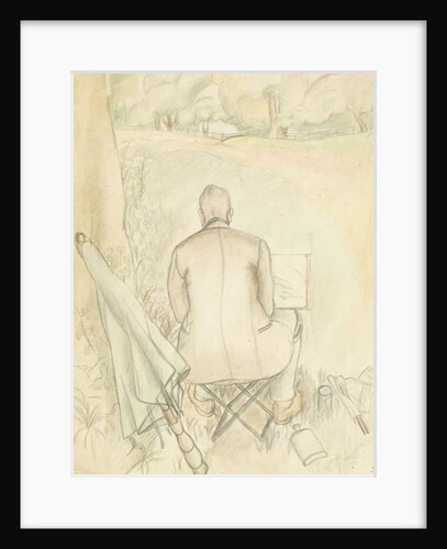 Portrait of the artist's husband, Reginald Brill, sketching, c.1930 by Rosalie Brill