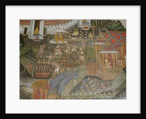 Detail of the town of Phitsanulok, Wat Bowonniwet Vihara, Bangkok by Thai School