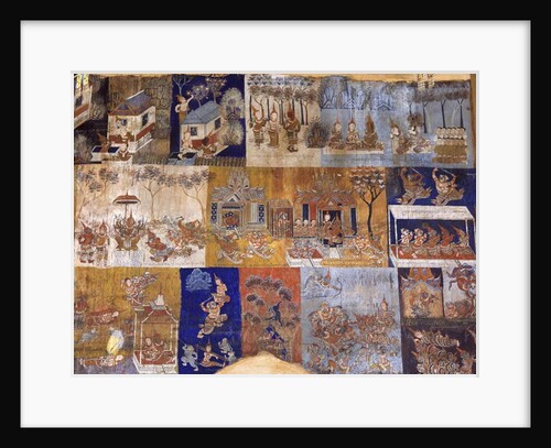 Temple murals by Cambodian School