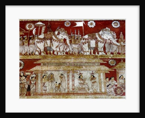 Detail of wall painting in the Degaldoruwa Vihraya Temple by Sri Lankan School