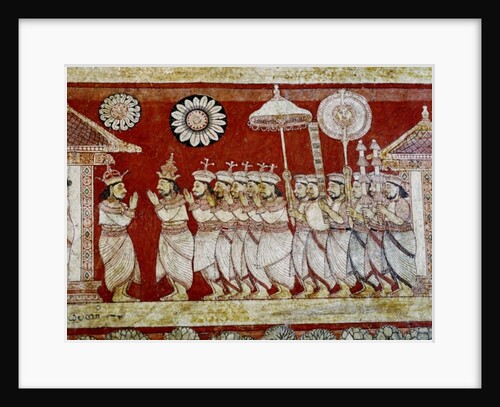 Detail of wall painting in the Degaldoruwa Vihraya Temple by Sri Lankan School