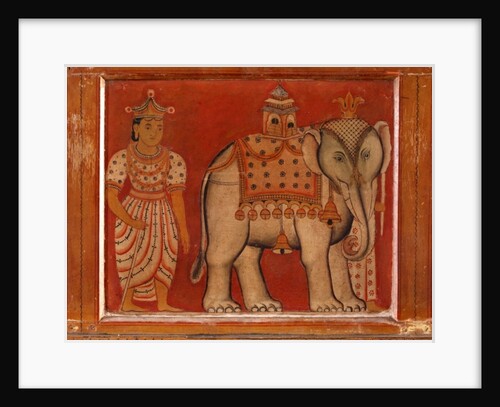 Wall painting of an elephant in the Subdharama Temple, Dehiwala by Sri Lankan School