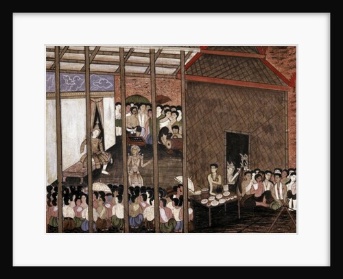 A crowd watches a theatrical performance by School Thai