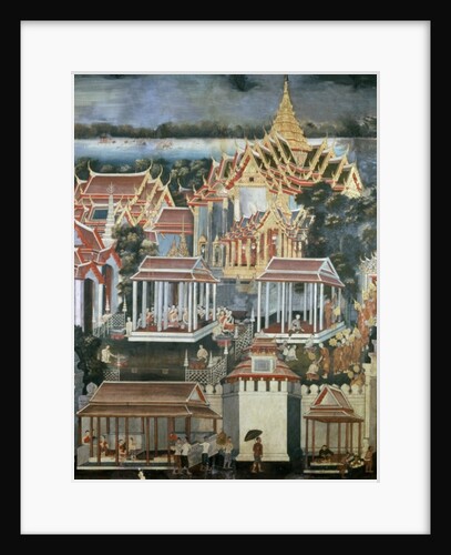 Offerings made to monks in the Temple of the Emerald Buddha, 1864 by Thai School