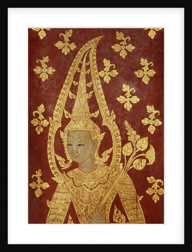 Rattanakosin style door panel with image of a deity, c.1860 by Thai School
