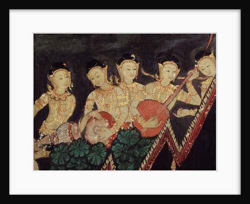Detail of heavenly musicians by School Thai