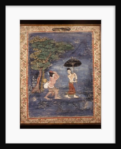 The elderly Brahmin Jujaka follows his young wife by School Thai