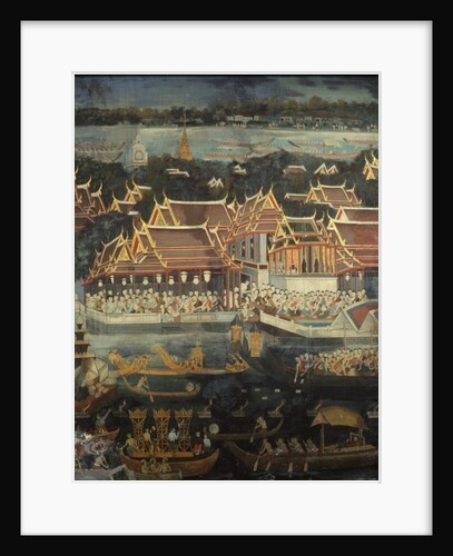 The Loy Krathong festival, 1864 by Thai School