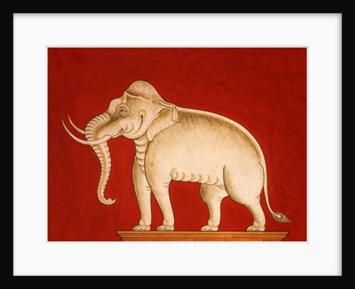 White elephant, page from a manuscript on elephant training by School Thai
