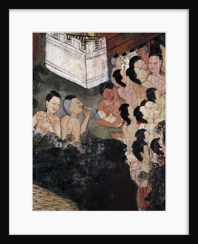 Crowd watching theatrical performances at a funeral by Thai School