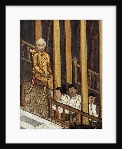 Portrait of Rama VI viewing an eclipse of the sun in 1868 by Thai School