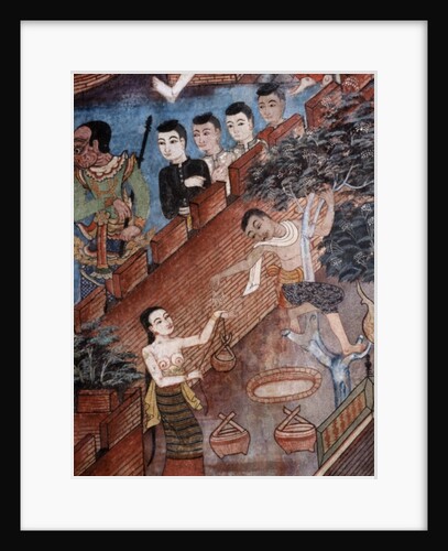 Detail from a mural in the Viharn laikam at Wat Phra Singh by Thai School