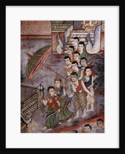 Detail from a mural at Wat Phra Singh by Thai School