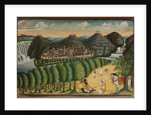 Prince visiting a hermit by School Indian