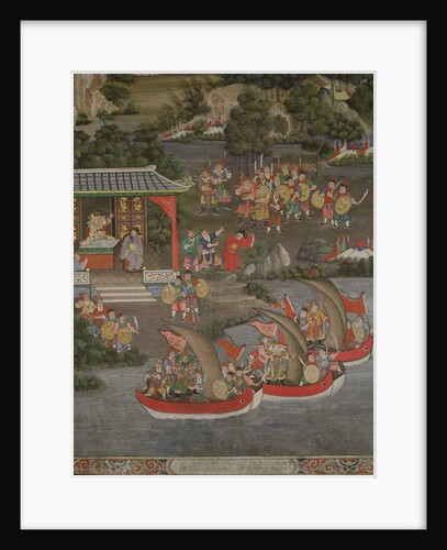 Scene with Chinese influence, Sala Geng, Wat Bowonniwet Vihara, Bangkok by Thai School