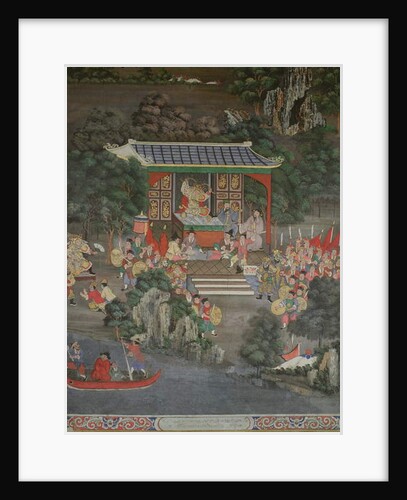Scene with Chinese influence, Sala Geng, Wat Bowonniwet Vihara, Bangkok by Thai School