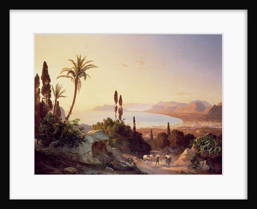 Gulf of Palermo, looking towards Cape Zafferano, c.1845 by Carl Wilhelm Goetzloff