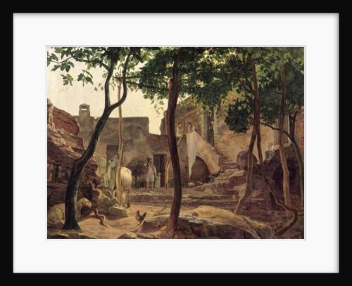 Farmyard near Sorrento, 1827 by Carl Wilhelm Goetzloff