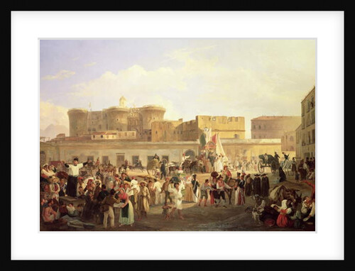 Neapolitan Folk Life at the Largo di Castello, c.1850 by Carl Wilhelm Goetzloff