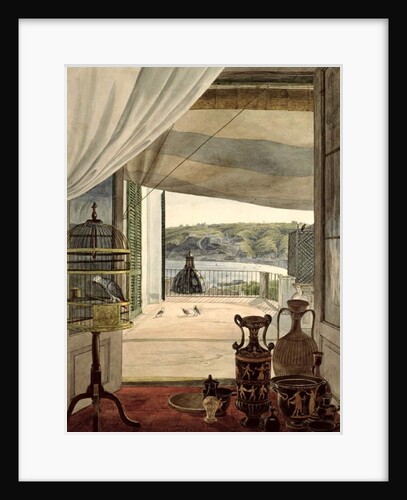 View from a Room with a Balcony over the Gulf of Naples, 1826 by Carl Wilhelm Goetzloff