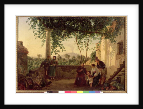 Terrace of a House near Naples with a View of Mount Vesuvius, 1833 by Carl Wilhelm Goetzloff