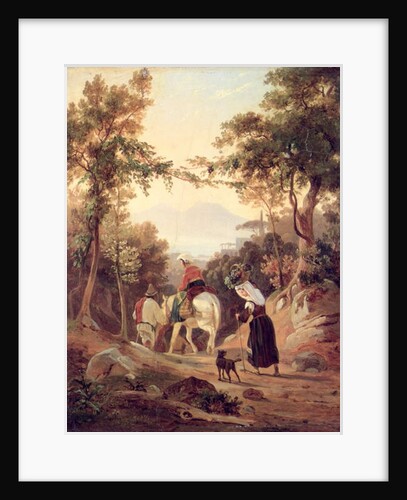 Italian Landscape with Peasants, c.1845 by Carl Wilhelm Goetzloff