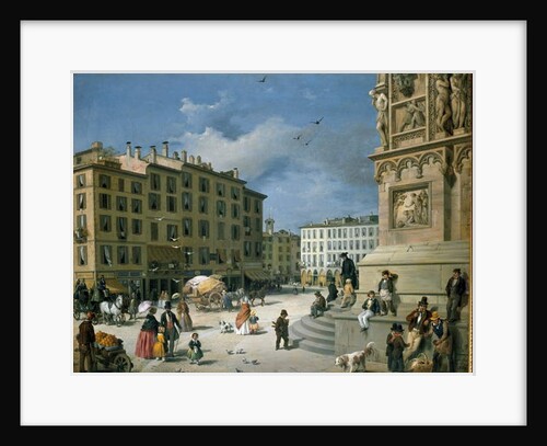 Amanzia Guerillot Inganni, Piazza del Duomo, 1850 by Amanzia Guérillot