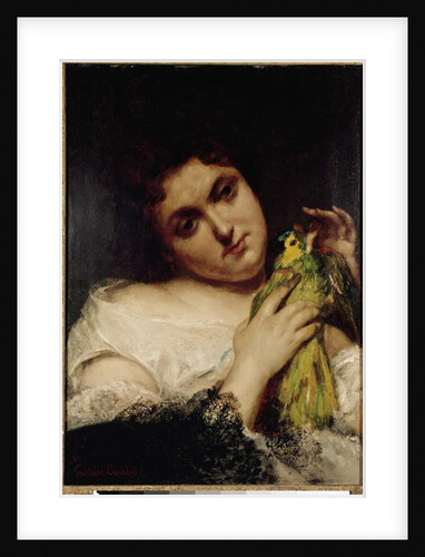Portrait of a lady with a parrot by Gustave Courbet