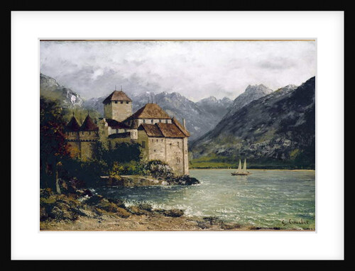 View of the Chillon Castle on the lake Geneva by Gustave Courbet