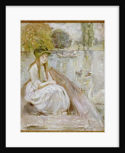 Jeanne Fourmanoir Aside the Lake. by Berthe Morisot